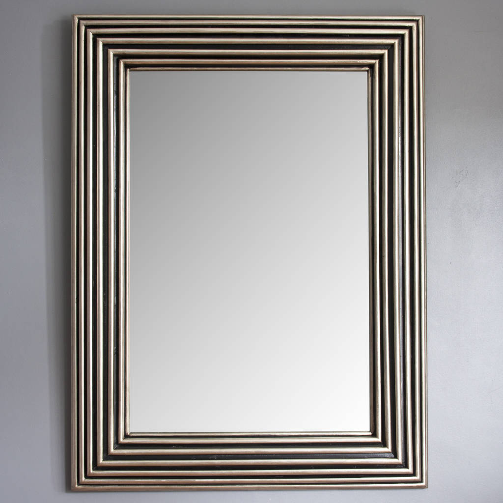 Rowena Silver Leaf And Black Mirror By Decorative Mirrors Rowena Silver Leaf And Black Mirror