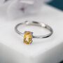 Sterling Silver Natural Citrine Oval Ring, thumbnail 1 of 11