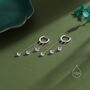 Cz Cascade Huggie Hoop Earrings In Sterling Silver, thumbnail 4 of 10