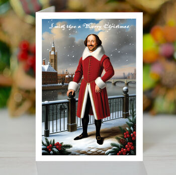 Festive, Funny William Shakespeare Christmas Card, 7 of 7