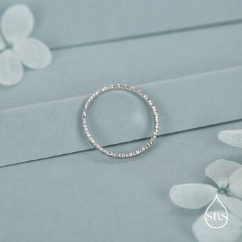 Sterling Silver Beaded Dot Band Ring, 2 of 12