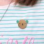 Bear Hug Turquoise Enamel Pin Badge, thumbnail 3 of 11