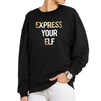 Express Your Elf Gold Christmas Sweatshirt, 3 of 3
