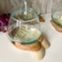 19cm Double Hand Hope Molten Glass Bowl On Teak Root, thumbnail 2 of 9
