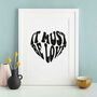 It Must Be Love Gallery Wall Print Unframed, thumbnail 1 of 3