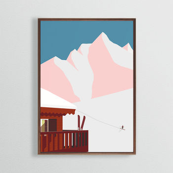 Skiing Chalet In The Mountains Fine Art Print, 3 of 3