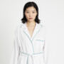 White Unisex Relaxed Fit 100% Cotton Oxford Bathrobe, thumbnail 4 of 4