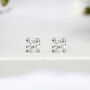 Mini Sterling Silver Moissanite Diamond Stud Earrings, thumbnail 3 of 9