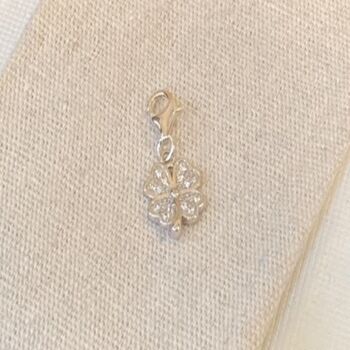 Sterling Silver Crystal Clover Charm, 3 of 3