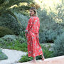 Parisian Rouge Long Dressing Gown Organic Cotton, thumbnail 4 of 9
