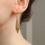 Gold Floral Drop Earrings, thumbnail 4 of 6