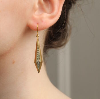 Gold Floral Drop Earrings, 4 of 6