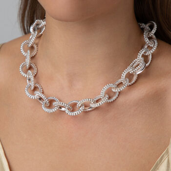 Chunky Textured Link Chain Statement Necklace, 2 of 3