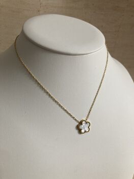 Five Leaf White Single Clover Pendant Necklace, 5 of 5