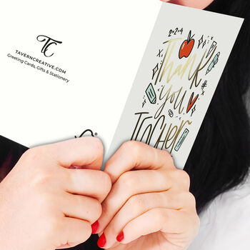 Gold Foil Teacher Thank You Card – Luxury Finish, 3 of 4