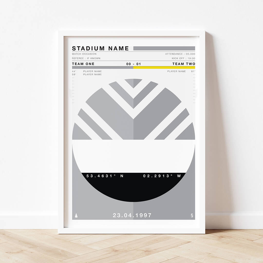 First Football Game Print Bespoke To The Individual, 1 of 7