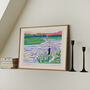 Fishing Art Print River Fisherman Scene Poster, thumbnail 1 of 9