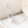 Sterling Silver Clear Cz French Hook Drop Earrings – 4mm, thumbnail 3 of 10