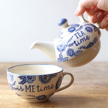 Blue Willow Tea For One Teapot And Cup, 8 of 9