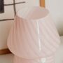 Baby Murano 70s Style Mushroom Stripe Glass Table Lamp, thumbnail 2 of 4