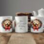 Personalised Golden Doodle Christmas Wreath Dog Mug, thumbnail 2 of 2