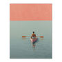 Rowers Paradise Calm Sea Pink Blue Wall Art Print, thumbnail 6 of 6