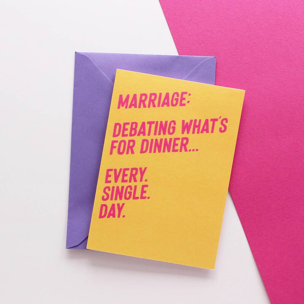Debating What's For Dinner Marriage Card, 1 of 4