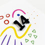 Doodle 14th Birthday Acrylic Age Card, thumbnail 2 of 2