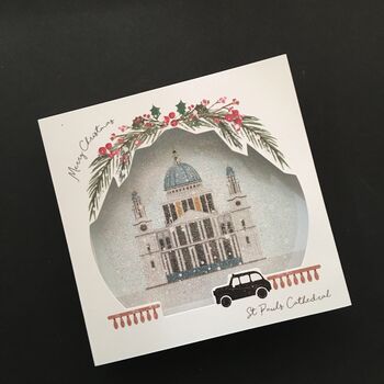 St Paul's Cathedral Sparkling Pop Up Christmas Card, 7 of 7