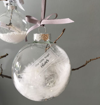 Personalised Memorial Christmas Feather Filled Bauble, 5 of 10
