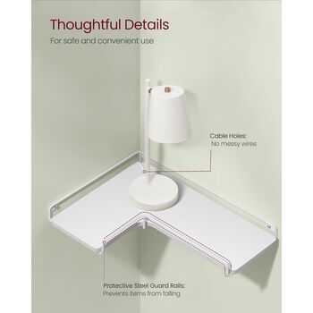 Floating Shelves Set L Shaped Corner Wall Shelves Rack, 7 of 9
