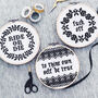 'Ride Or Die' Modern Cross Stitch Kit, thumbnail 2 of 4