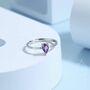 Sterling Silver Natural Amethyst Droplet Ring, thumbnail 1 of 11
