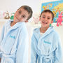 Personalised Twins Soft Child's Dressing Gowns In Blue, thumbnail 3 of 9