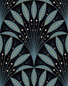 Art Deco Style Fanned Leaf Wallpaper, 6 of 6