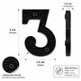 Black Brass Door Number Three Plaque, thumbnail 9 of 9