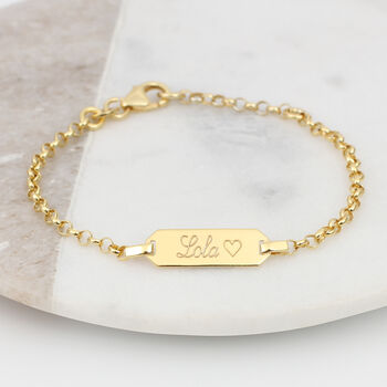 Personalised 18ct Gold Plated Christening Bracelet, 2 of 7