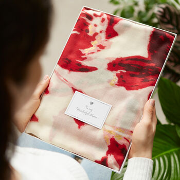 Gold Leaf Floral Print Scarf, 3 of 7