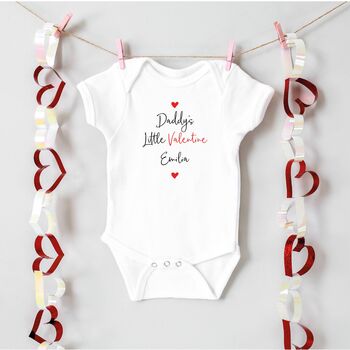 Personalised Mummy's Little Valentine Babygrow Or Sleepsuit, 2 of 3