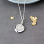 Sterling Silver Chunky Stamped Heart Medallion Necklace, thumbnail 3 of 8