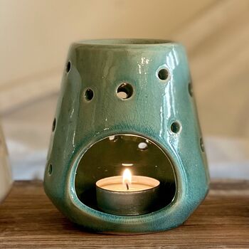 Green Ceramic Wax Melt Burner And Wax Melts Gift Set, 2 of 9