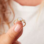 White Moonstone Oval Double Stacking Ring, thumbnail 5 of 11