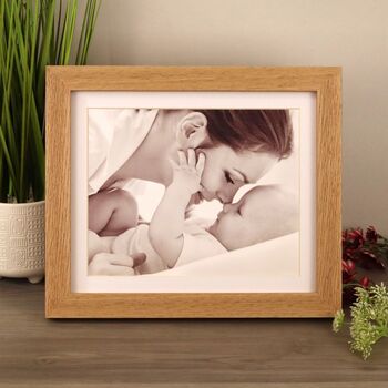 Personalised Solid Oak Mounted Photo Frame With Size Options, 4 of 8