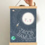 Personalised New Baby Moon And Stars Space Print, thumbnail 4 of 6