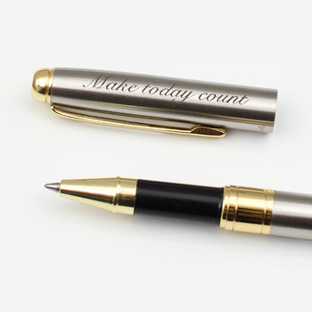 Personalised Gold Rhodium Rollerball Or Fountain Pen, 2 of 6