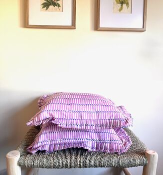 Striped Block Print Cushion, 3 of 3