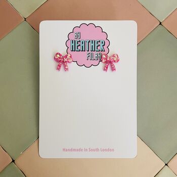 Bow Statement Stud Glitter Earrings, 4 of 10