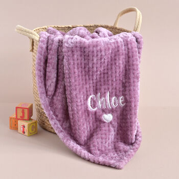 Personalised Dusty Pink Honeycomb Blanket For Baby, 6 of 8