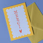Merci Thank You Scalloped Greeting Card, thumbnail 2 of 2