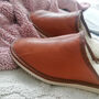 Men's Leather Beige Mule Slippers, thumbnail 4 of 6